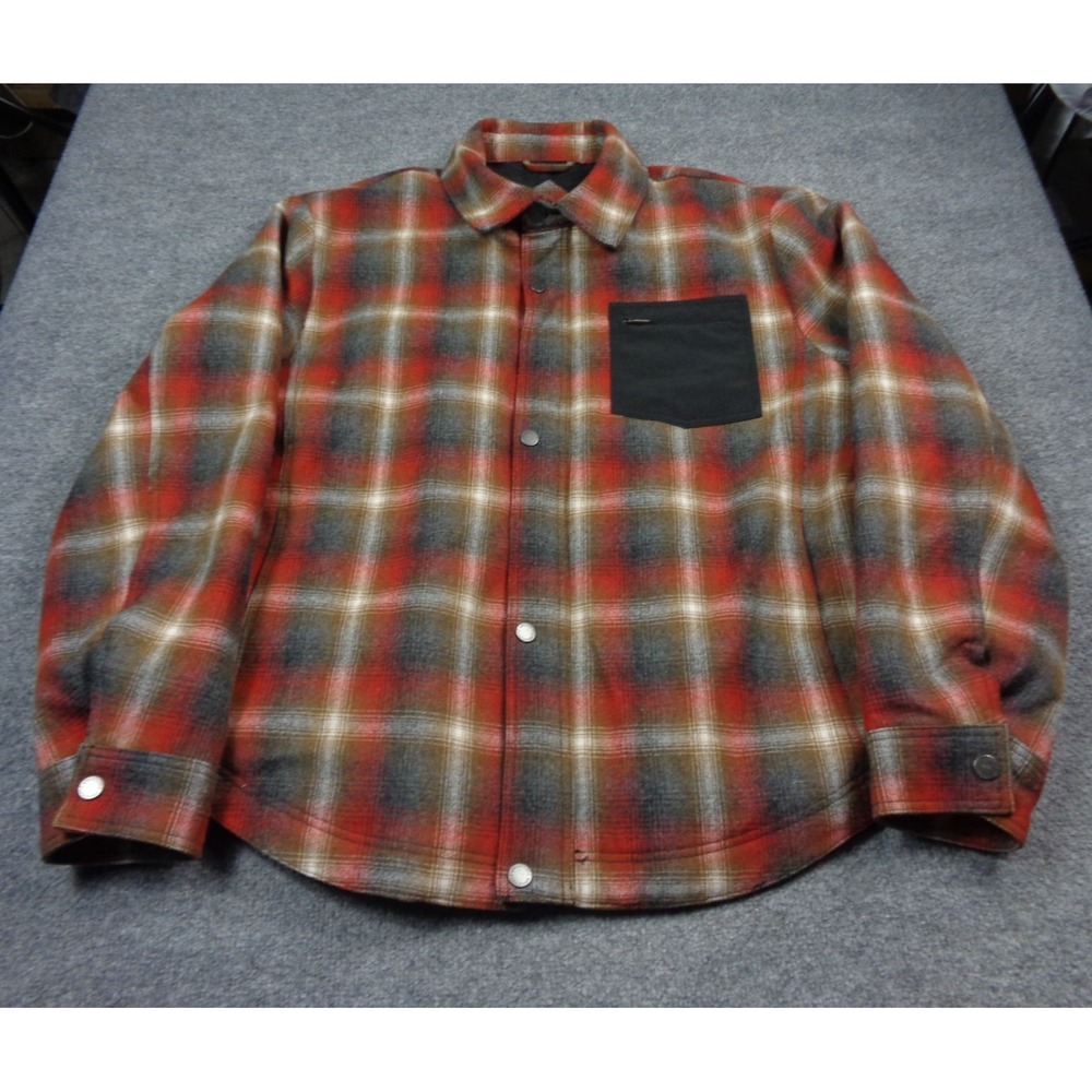 Pendleton Two-Layer Wool Blend Jacket 2XL Red Plaid Quilted Shirt